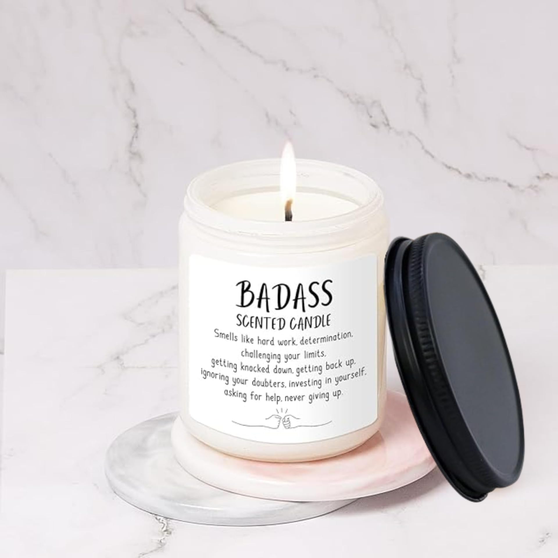 Congratulations Gifts for Women Men, Inspirational Gifts for Women or Men, Friends Coworkers, Birthday Gifts for her Boss Lady, New Job, Promotion Gifts for Women Men, 10oz Badass Scented Candle - Image 4