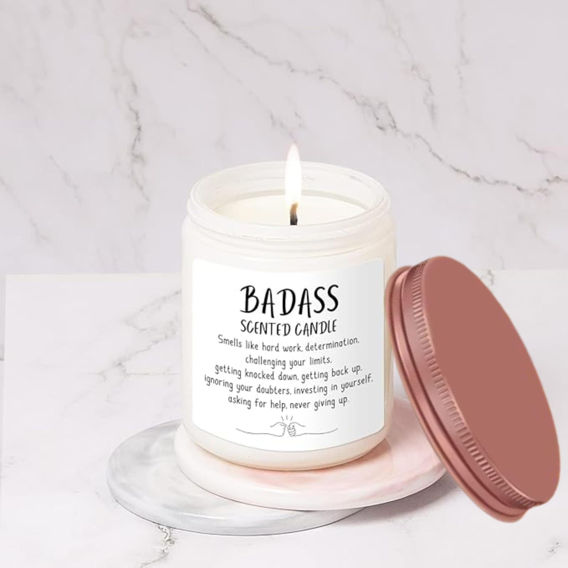 Congratulations Gifts for Women Men, Inspirational Gifts for Women or Men, Friends Coworkers, Birthday Gifts for her Boss Lady, New Job, Promotion Gifts for Women Men,10oz Badass Scented Candle - Image 3