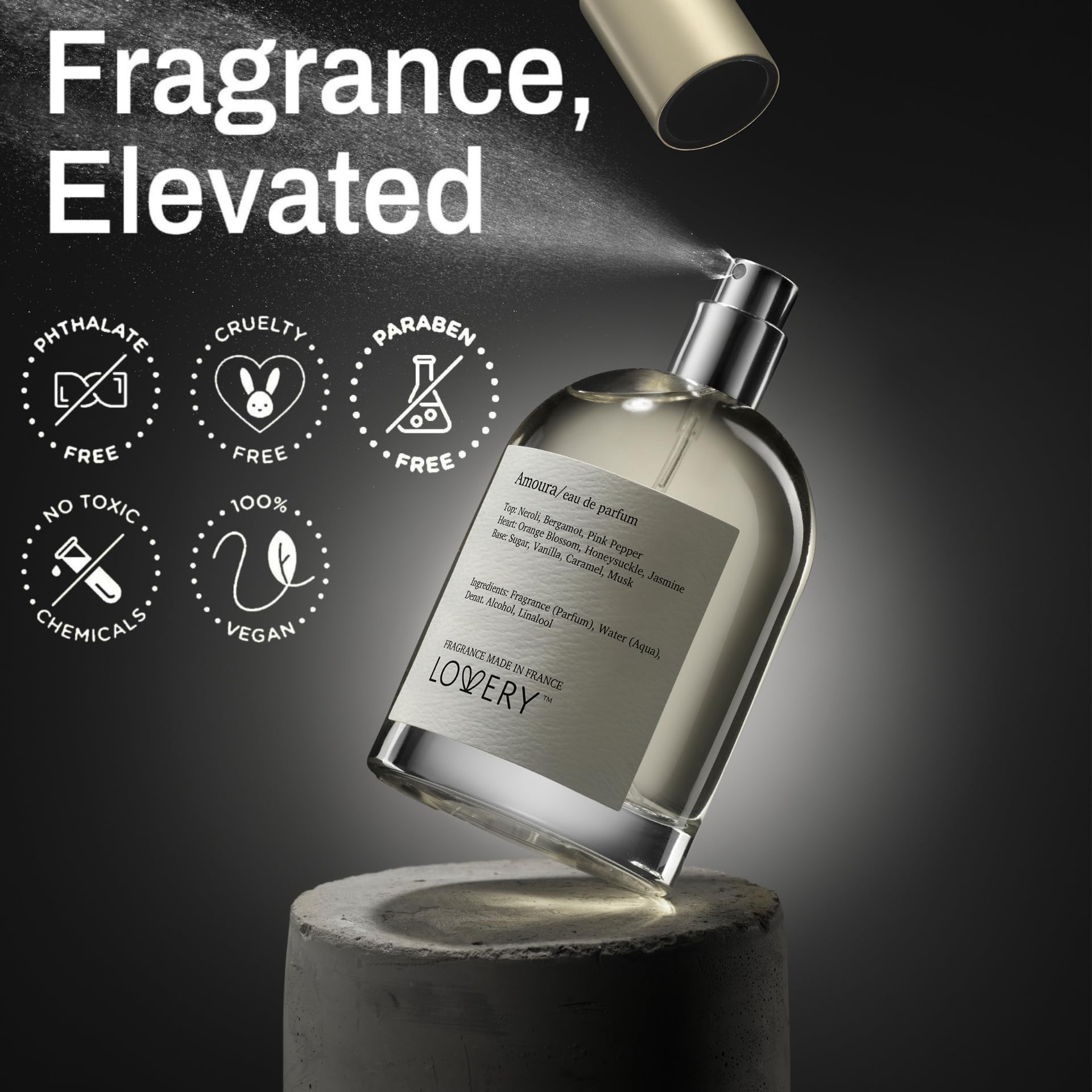 LOVERY Amoura Marshmallow & Floral Eau De Parfume- Pure Infused - Paraben-Free - Vegan - Clean Ingredients Fragrance - Spray 100 ml. - Image 5