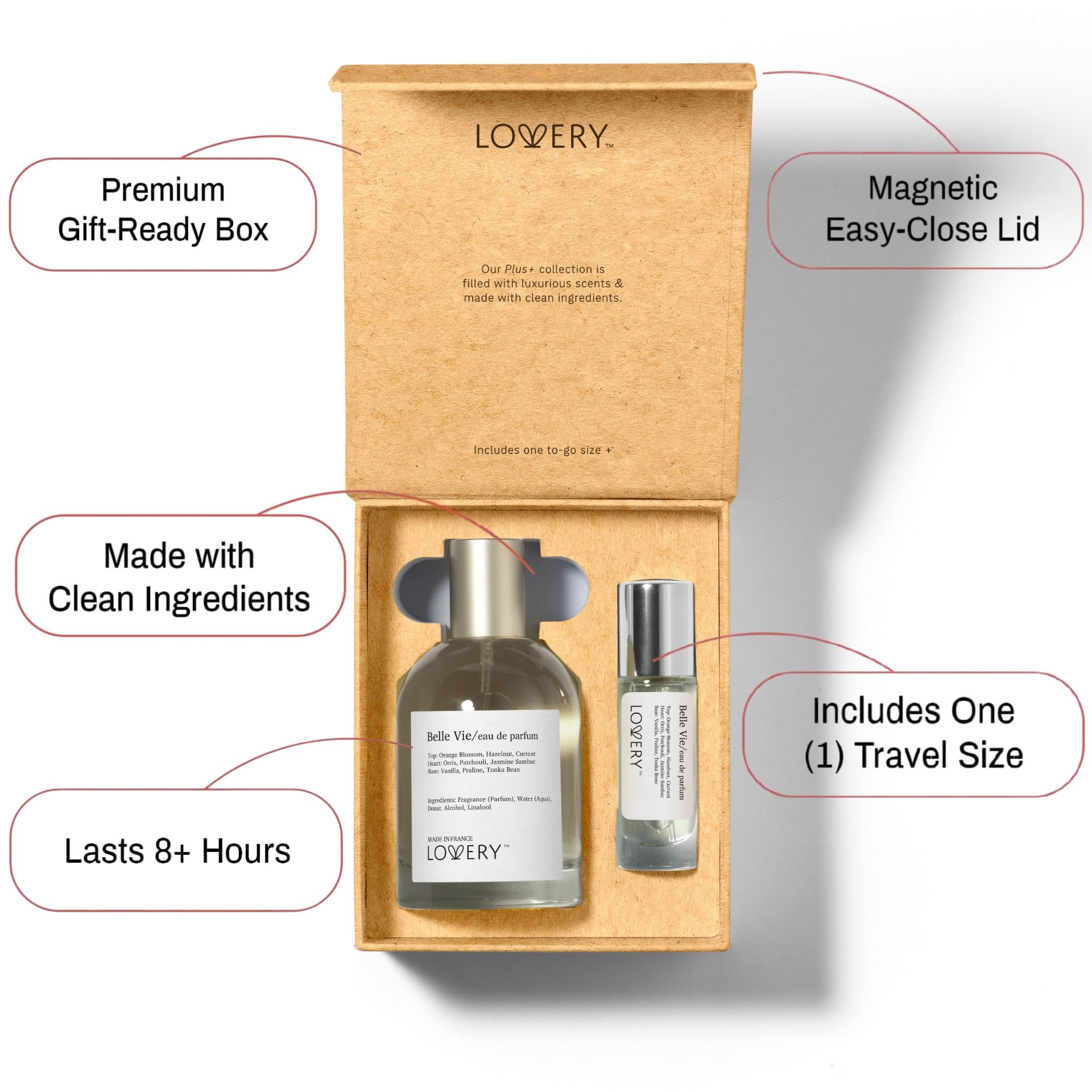 LOVERY Bella Vie Eau De Parfum Inspired by La V. E. Bella, Perfume For Women, with Travel Spray Bottle, Long Lasting, Clean Ingredients, 100mL + 10mL - Image 3